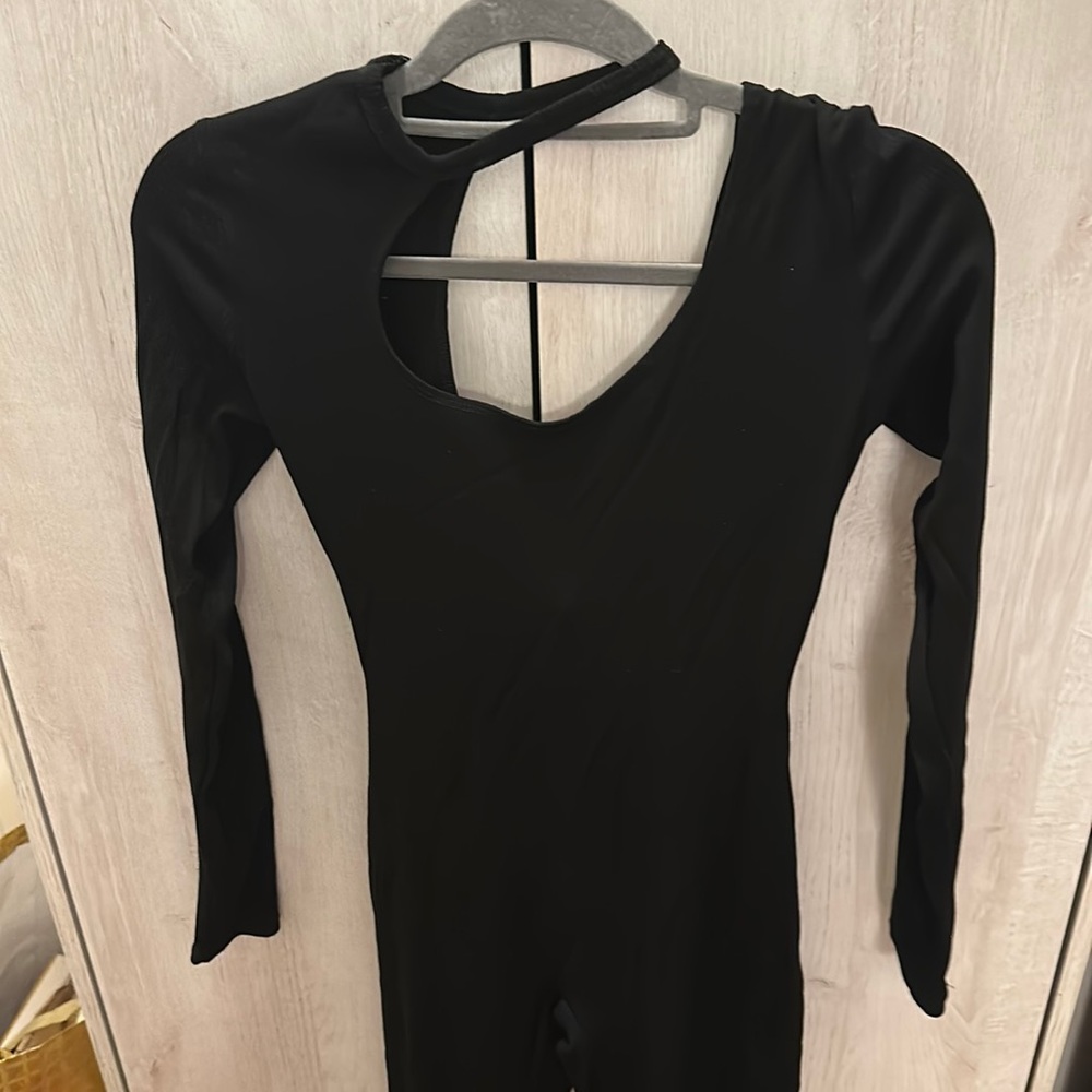 Naked Wardrobe Black Ribbed Jumpsuit Sz Large